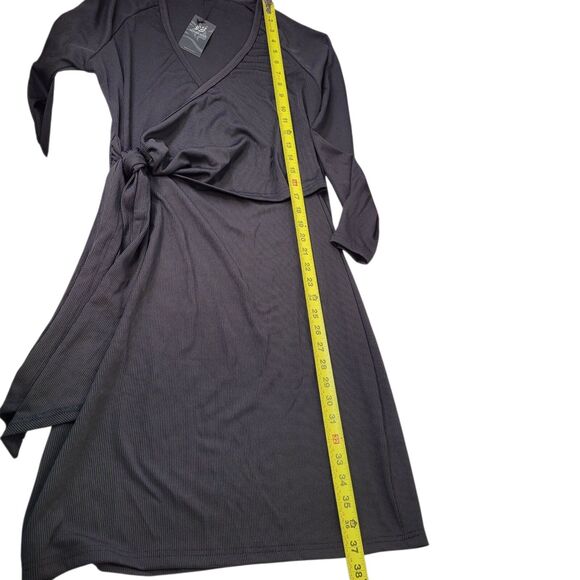 Sunmama Women Casual Dress V Neck Long Sleeve Pencil Midi Dress Black X-Large - Picture 9 of 9